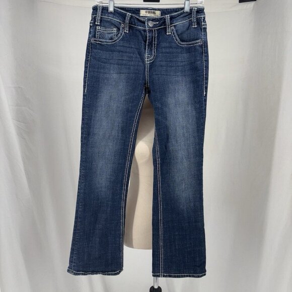 Rock & Roll Cowgirl Denim - Rock & Roll Cowgirl Riding Bootcut Jeans Womens 26 x 29.5" Mid Dark Wash